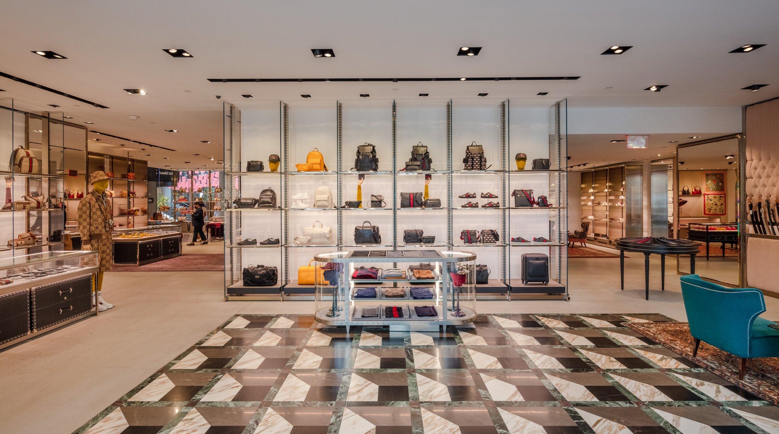 Interior of Gucci store