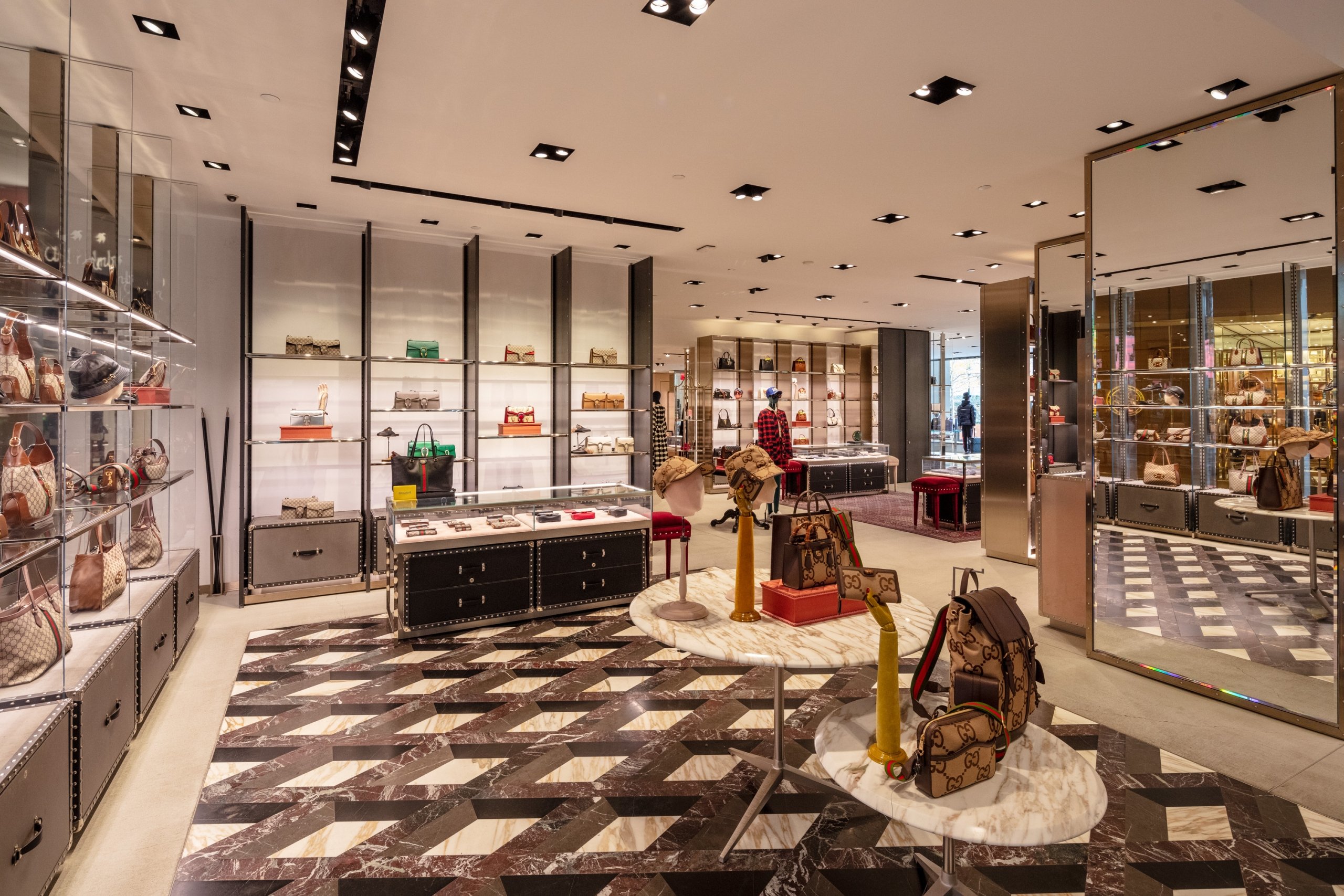 Interior of Gucci store