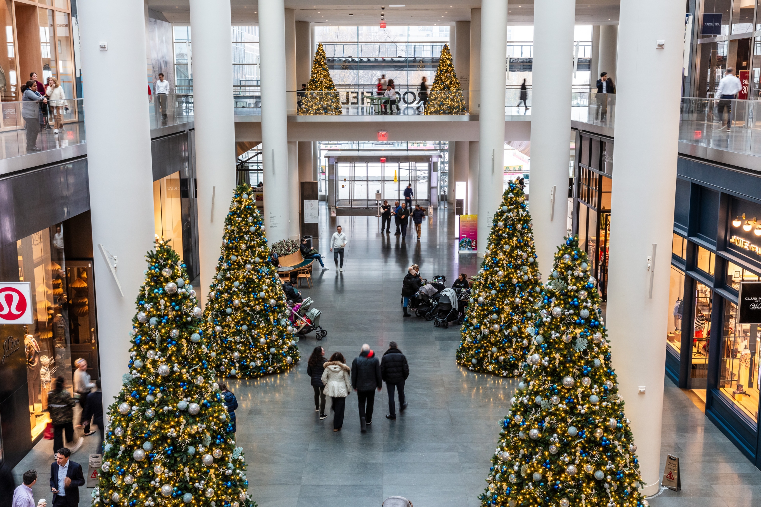 Brookfield Place decorated for the holidays.