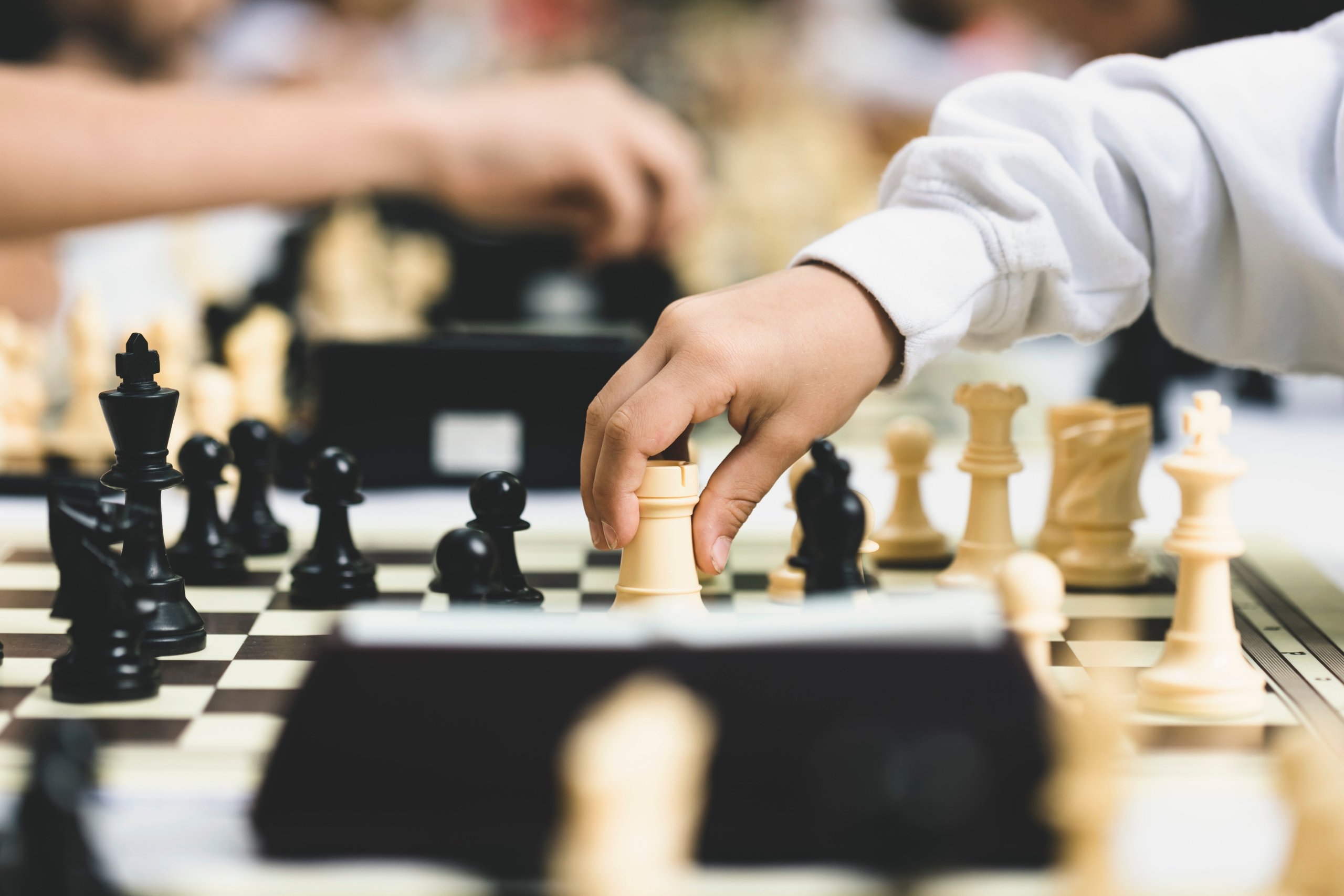 Playing chess on the street.